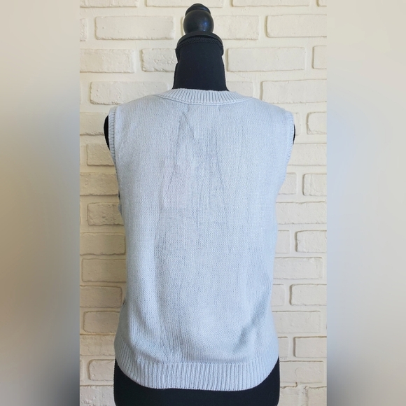 Sincerely Jules Argyle Checkered Cropped Knit Sweater Vest Size Medium NWT - Picture 8 of 10